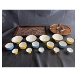 Serving tray, Lazy Susan, & assortment of c