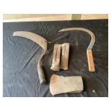 Miscellaneous items to include hand scye, X head