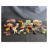 Assortment of elephant figurines