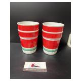 Plastic watermelon cups