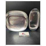 Small stainless steel platters
