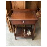 Antique wooden tea, cart or bar cart