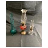 Oil lamps and vase