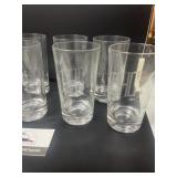 6- heavy bottom tumblers with the initial 'DHC'