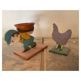 Wood Chicken and man decor