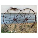 Two 33 Inch steel wheels