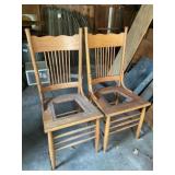 Two oak chairs