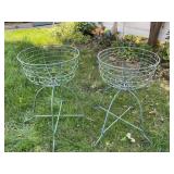 Two metal plant stands