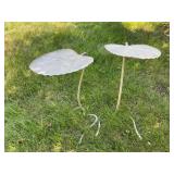 Two metal leaf tables