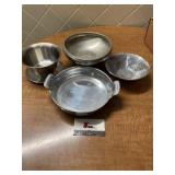 Pewter and silver like bowls