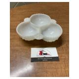 Milk glass hobnail dish