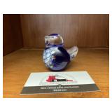 Blue Glass Bird Paperweight