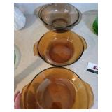 Brown glass Anchor Hocking bowls