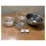 Pyrex, metal mixing bowls