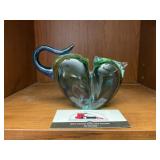 Glass Heart Cat Paperweight