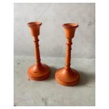 Glass Painted Candlesticks