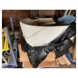 Vintage bassinet metal shelf and contents