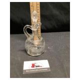 Vintage etched glass or crystal oil and vinegar