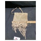 Vintage suede leather, fringe wrap