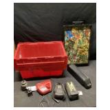 Battery chargers with tote