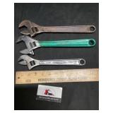 Adjustable wrenches, 10 and 12 inch