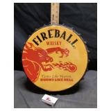 Fireball whiskey, advertising sign metal