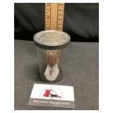 Vintage American quality snuff jar with a metal