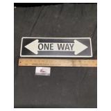 One-way sign metal