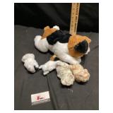 Stuffed cat with babies
