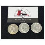 3 40% Silver Kennedy Half 1968-69