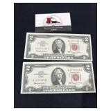 Pair of 1963-A $2 Bills (consecutive Numbers)