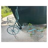 Metal bicycle planter decor