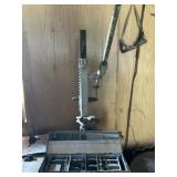 Drill press, vise, and drill bits