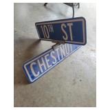 10st and Chestnut road sign