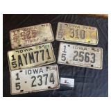 Vintage iowa license plates