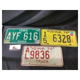 1970s Iowa License Plates