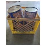 Crate of tins
