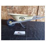 Vintage metal Iowa Hawkeye toy wheel barrow