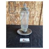Vintage glass bird feeder