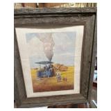 Frame vintage farming art