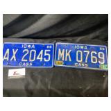 1980s Iowa License Plates