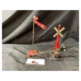 Tin Litho Train Crossing Signals