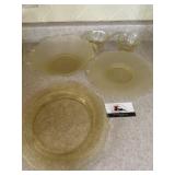 Yellow glass serving ware