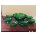 Anchor Hocking Green Glassware Set