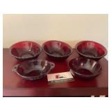 Red Glassware Serving Dishes