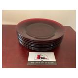 Red Glassware Salad Plates