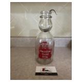 Meadow Gold Milk glass jar with spoon
