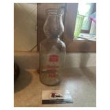 Meadow Gold Milk glass bottle with spoon