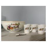 Tom & Jerry egg nog bowl and mugs