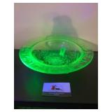 Uranium glass footed bowl